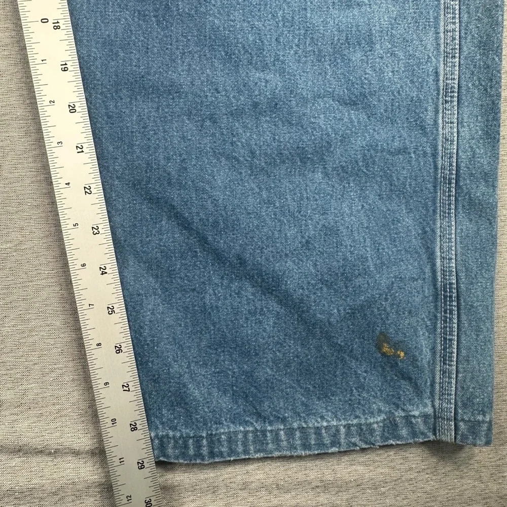 VTG Carhartt R07DST Denim Bib Overalls Mens 36x32 Blue Made in USA Distressed